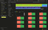 Slow versus fast comparison on the accounting service in dark theme over twenty-four hours. The heatmap shows two distinct latency bands: a dense slow band in green and yellow at 1 to 100 ms and a sparser fast band in purple at 10 microseconds to 1 ms. The Selection (orange) and Background (green) bars below are nearly identical for every tracked attribute (TraceState, SpanName, SpanKind, ServiceName, k8s pod metadata, container.id, host.name, OS build), indicating no application attribute explains the latency difference